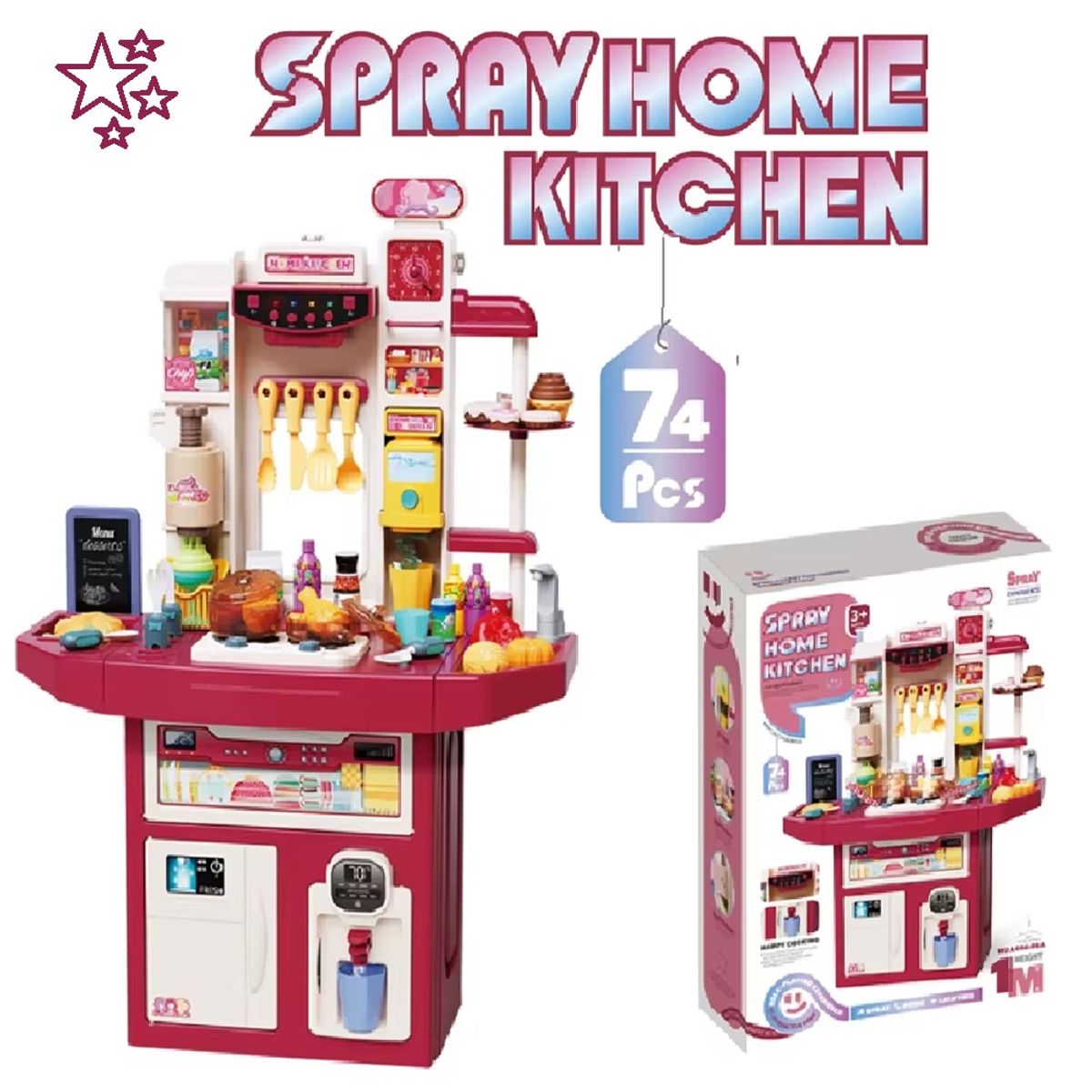 GENERICO - Cocina de Juguete Spray Home 74 piezas Luces y Sonido