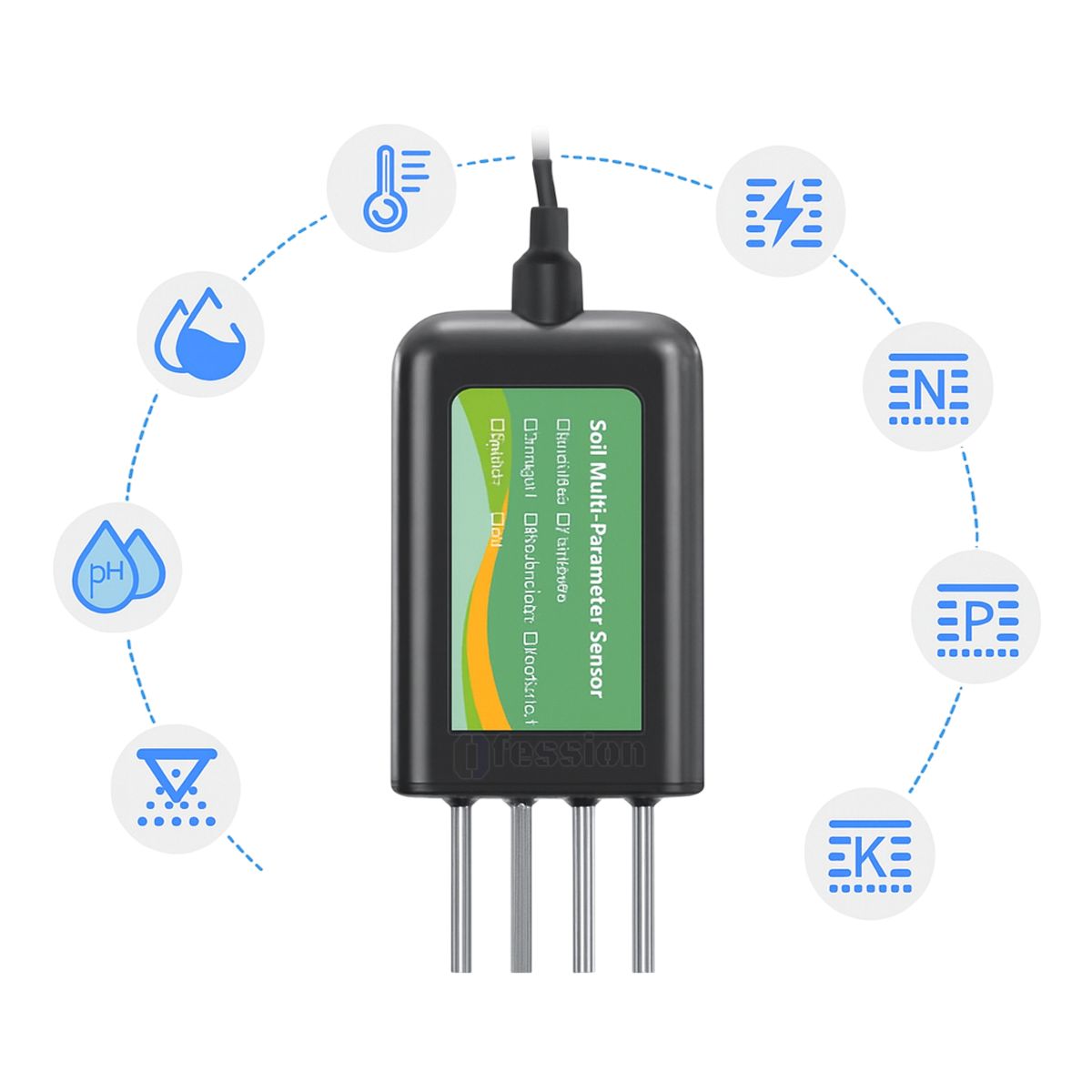 GENERICO - Sensor NPK Medidor nutrientes pH del suelo fertilidad EC 8 en 1