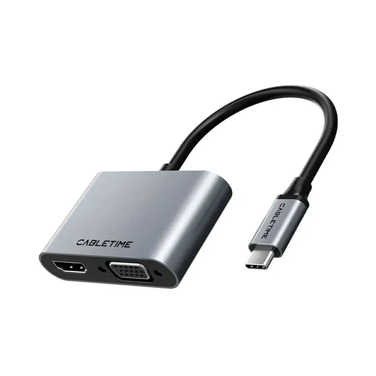 GENERICO - Adaptador USB Tipo C a HDMI y VGA CABLETIME CB41G 4 en 1