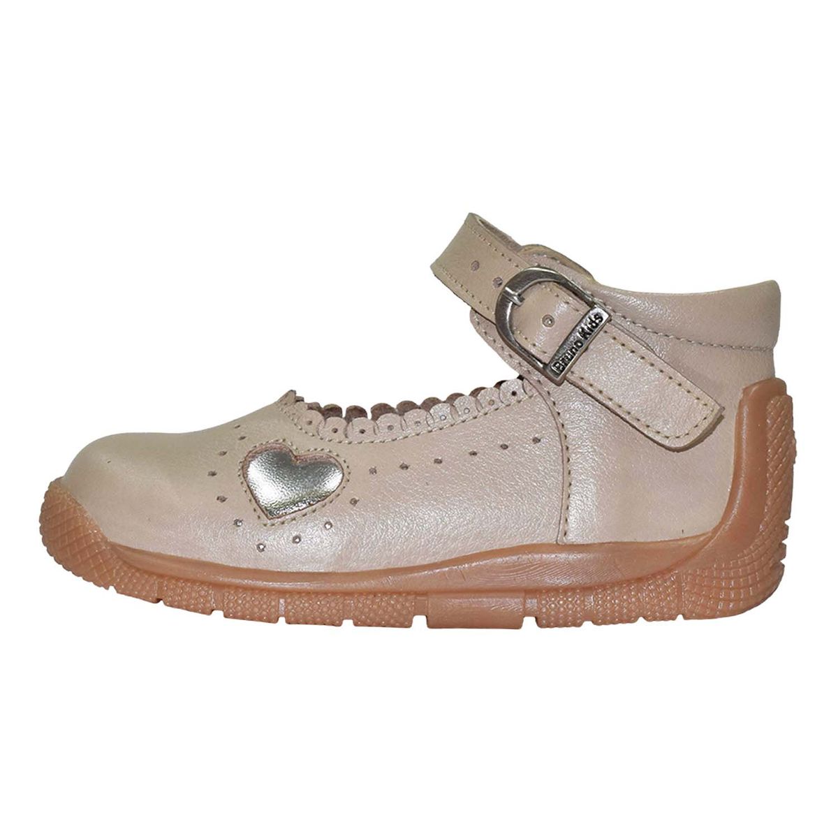 BRUNO KIDS - ZAPATO PIBE PARA NIÑA BRUNO KIDS DE CUERO BEIGE PRIMEROS PASOS