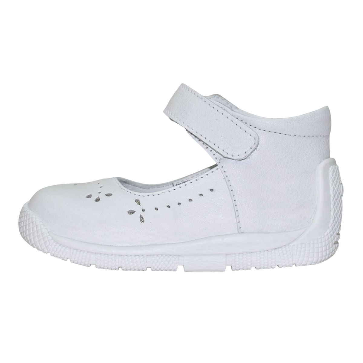 BRUNO KIDS - ZAPATO PIBE PARA NIÑA BRUNO KIDS DE CUERO BLANCO PRIMEROS PASOS