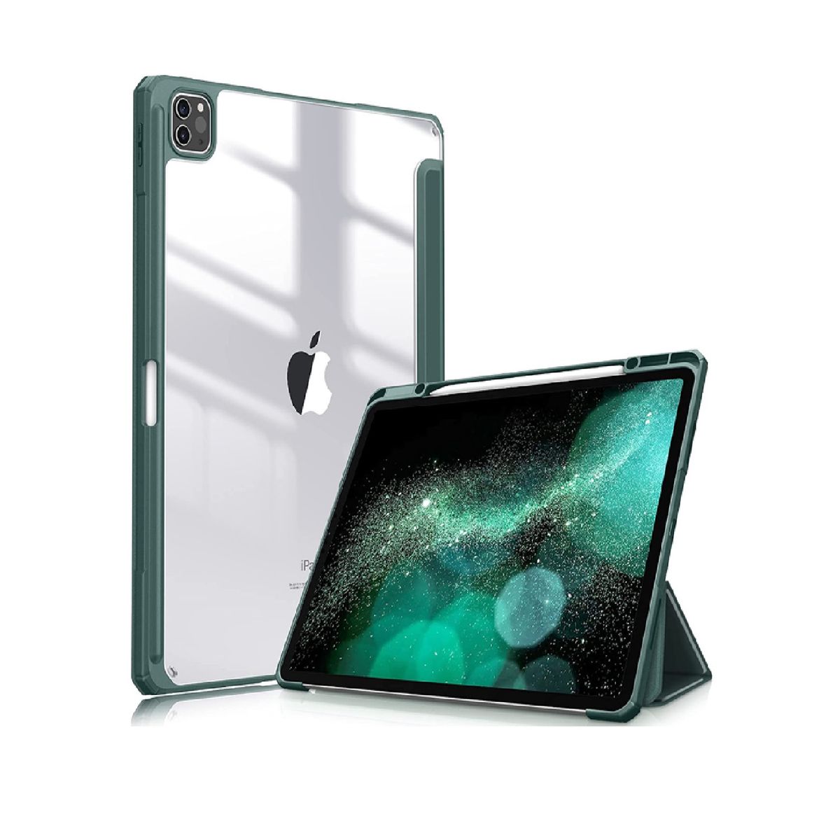 OTTOWARE - Smart Cover Ipad Air 11 2024 Desmontable Imantada (Tapa Transparente) Verde Militar