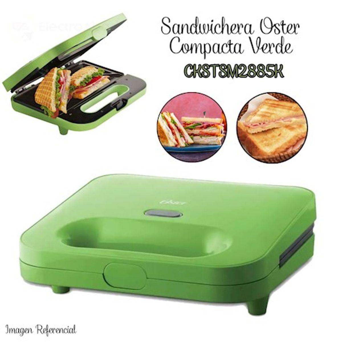OSTER - Sandwichera Eléctrica Oster CKSTSM2885KV - Verde