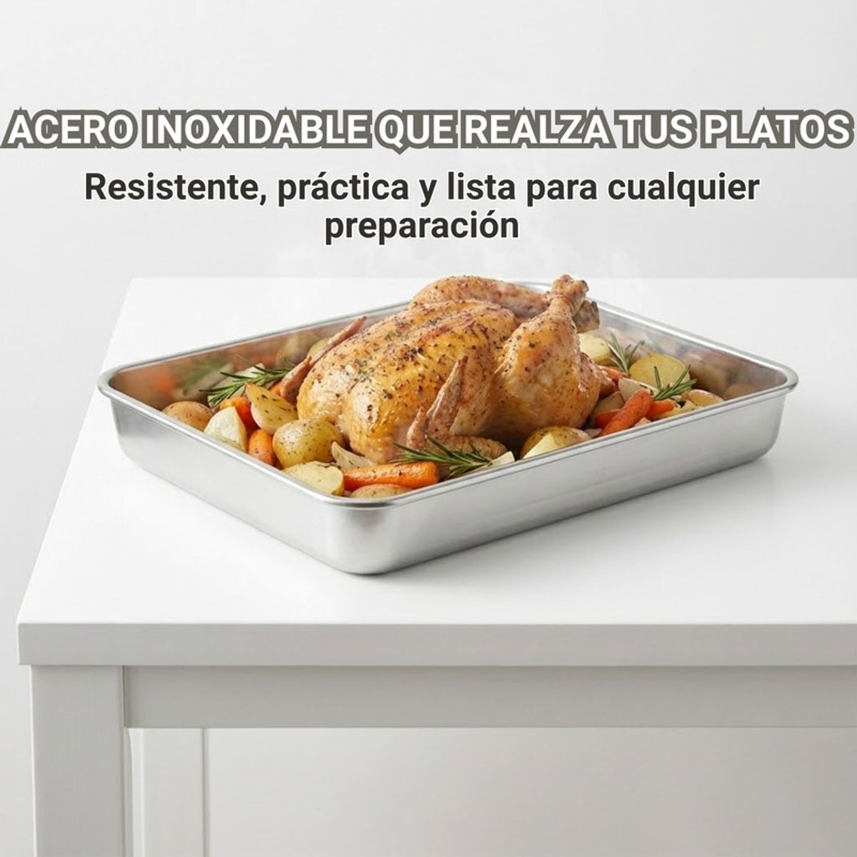 PENTHA - Bandeja para Hornear d Acero Inoxidable Set X3 - 24, 37 y 42cm