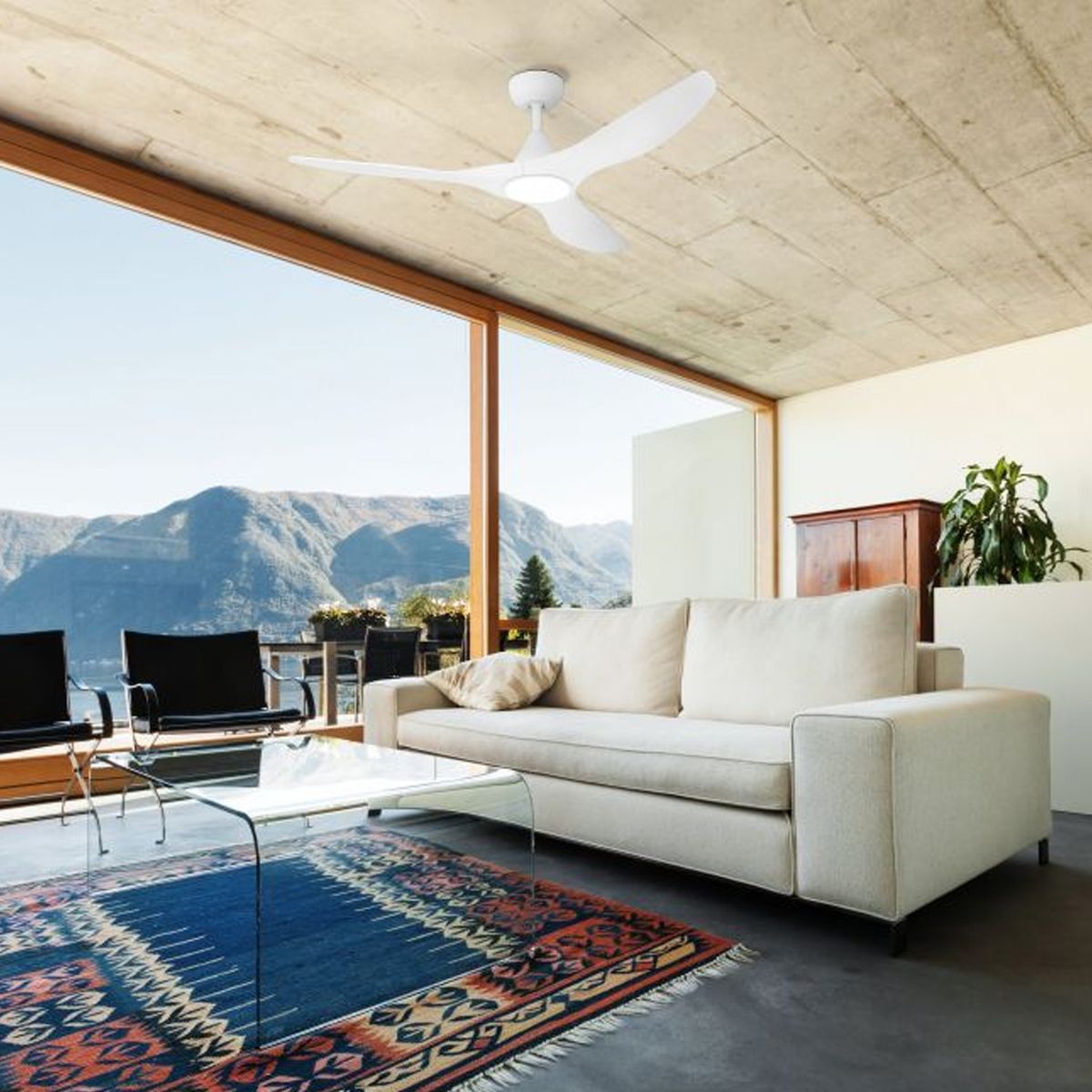 Eglo - VENTILADOR PORTSEA 19W TRICOLOUR BLANCO