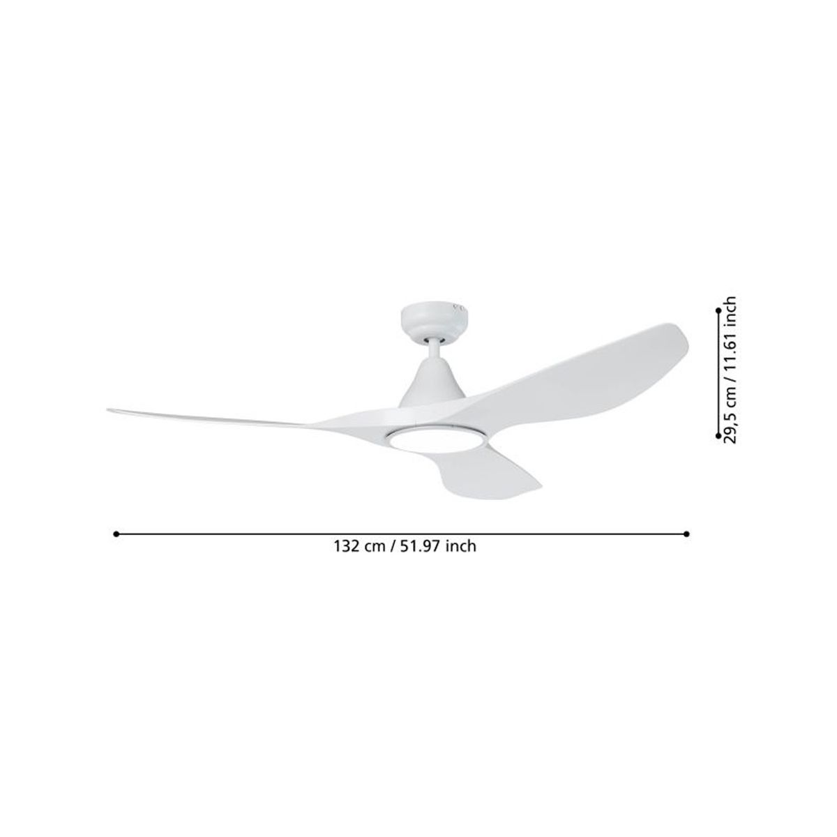 Eglo - VENTILADOR PORTSEA 19W TRICOLOUR BLANCO