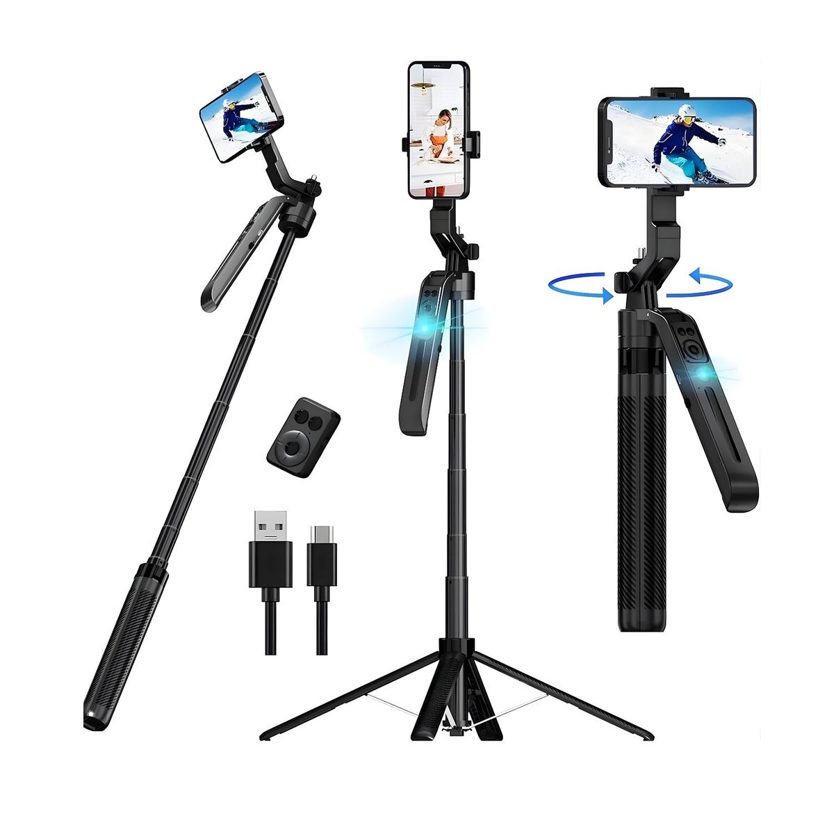 OEM - TRIPODE INTELIGENTE 360º CON SENSOR DE MOVIMIENTO 1.80 M