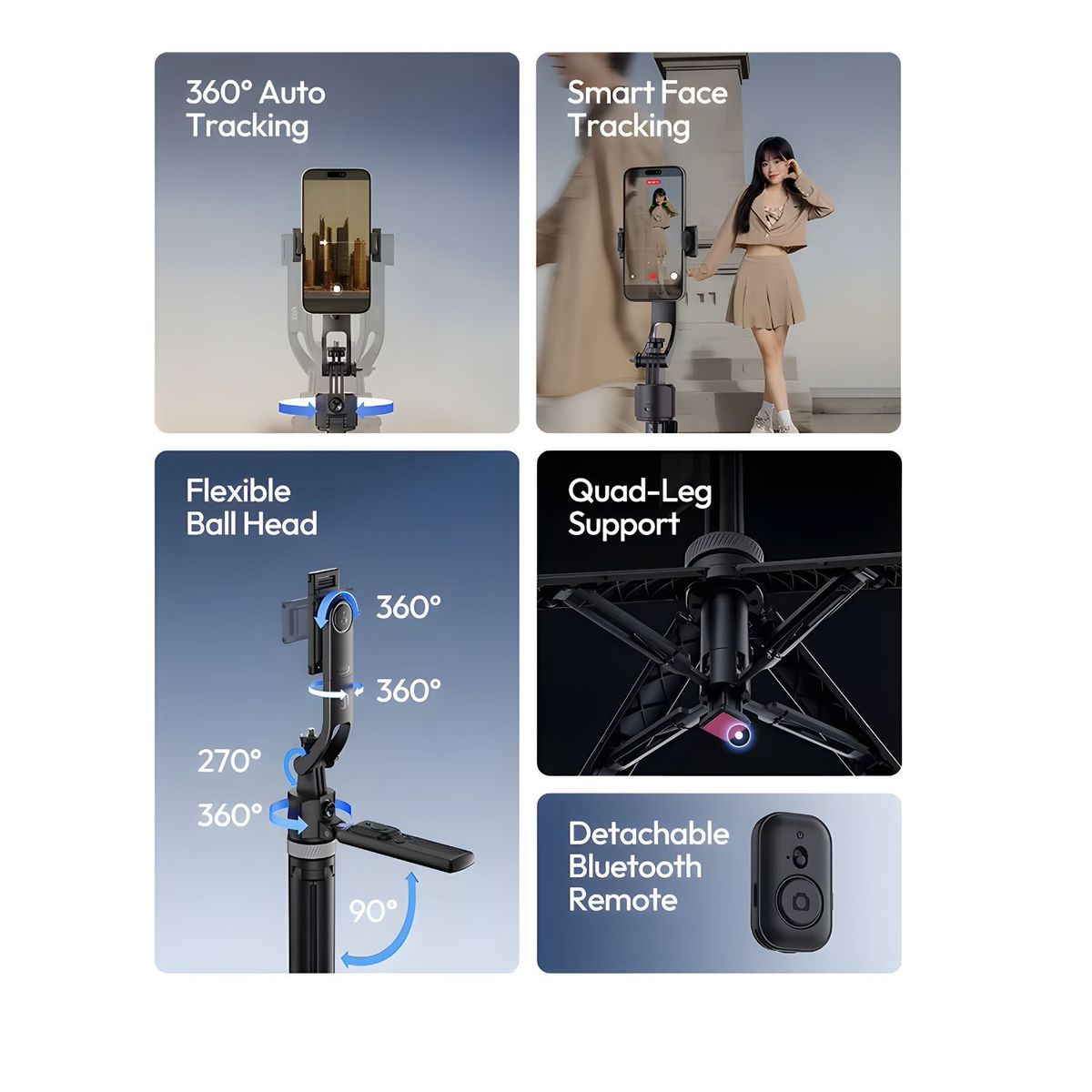 OEM - TRIPODE INTELIGENTE 360º CON SENSOR DE MOVIMIENTO 1.80 M