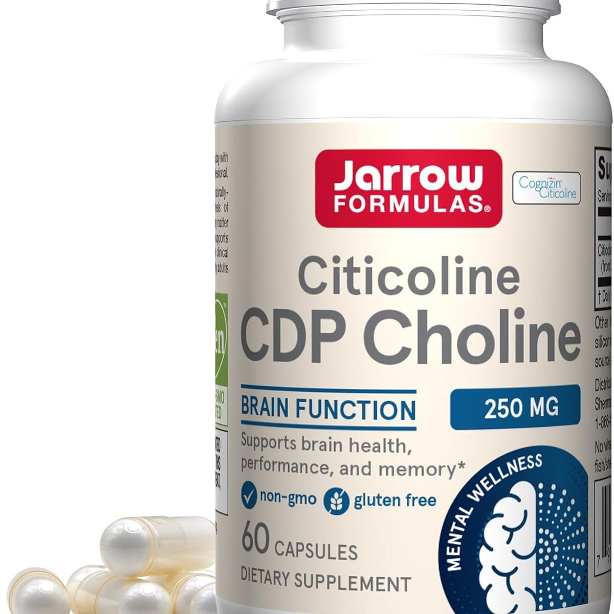 GENERICO - Jarrow Formulas Citicoline (CDP Coline) 250 mg - 60 cápsulas