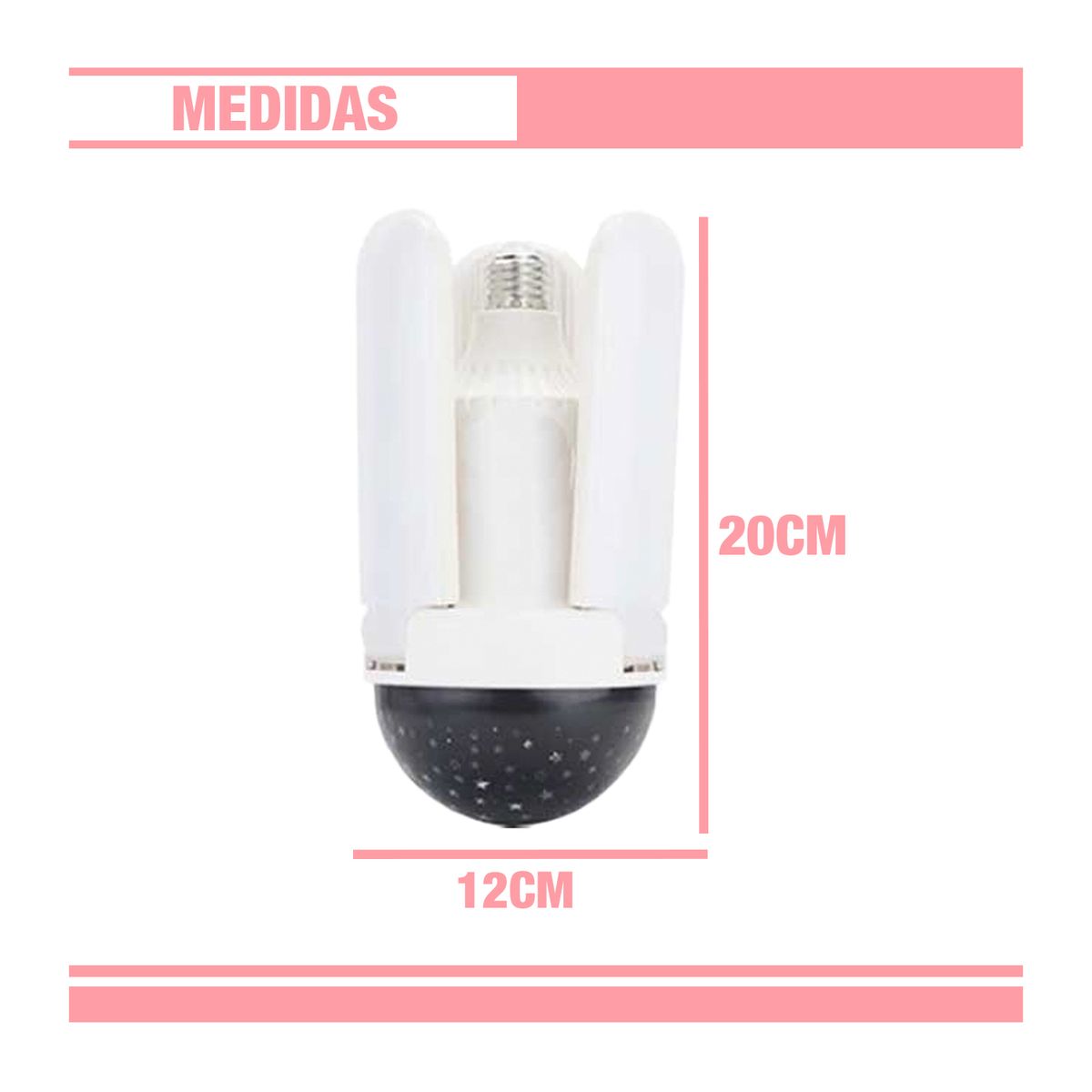 GENERICO - Foco Parlante Rgb Led Multicolor 3 Aspas Música Bluetooth