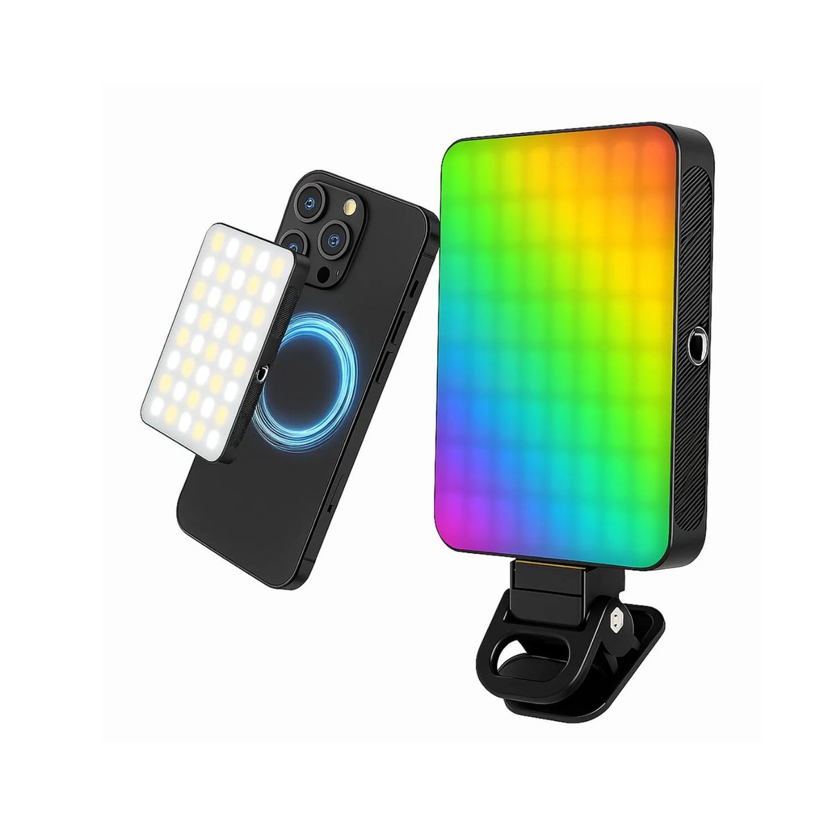 OEM - LUZ LED MAGNETICA RGB PORTATIL PARA CELULAR RECARGABLE PROFESIONAL PARA Selfies Videos y Streaming