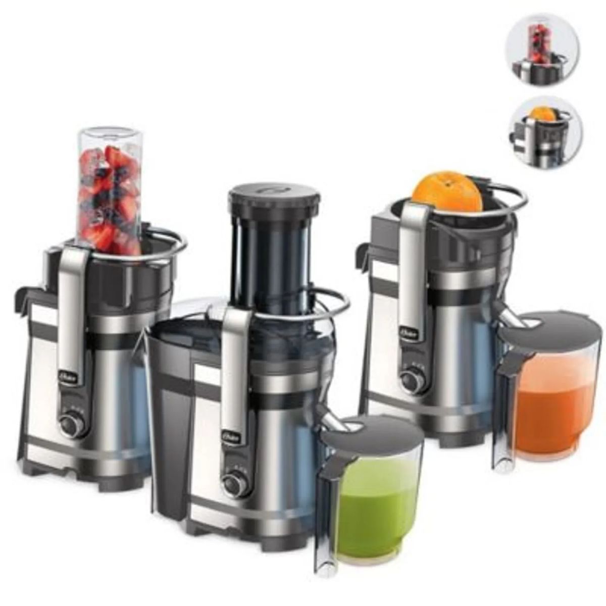 OSTER - Extractor de Jugos 3 en 1 Oster FPSTJE318C 1000W - Plateado