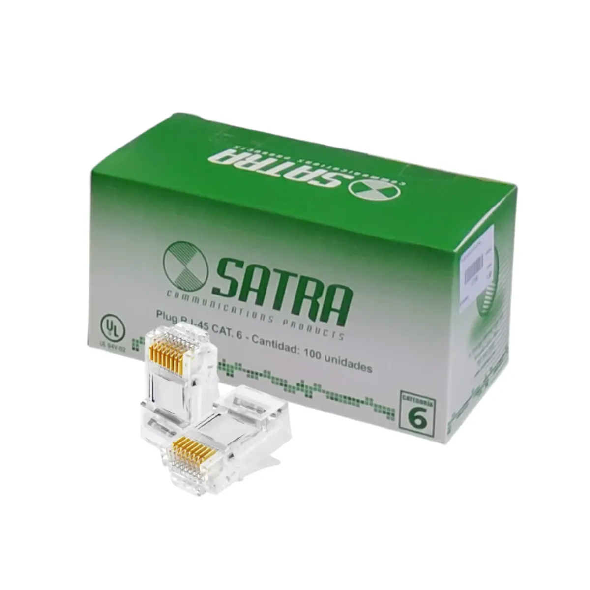 Conectores RJ45 CAT 6 Satra Caja de 100 Unidades, marca SATRA - Foto Principal