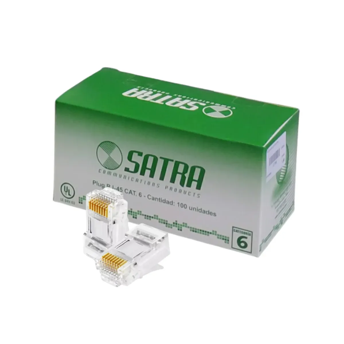 Conectores RJ45 CAT 6 Satra Caja de 100 Unidades, marca SATRA - Foto Principal