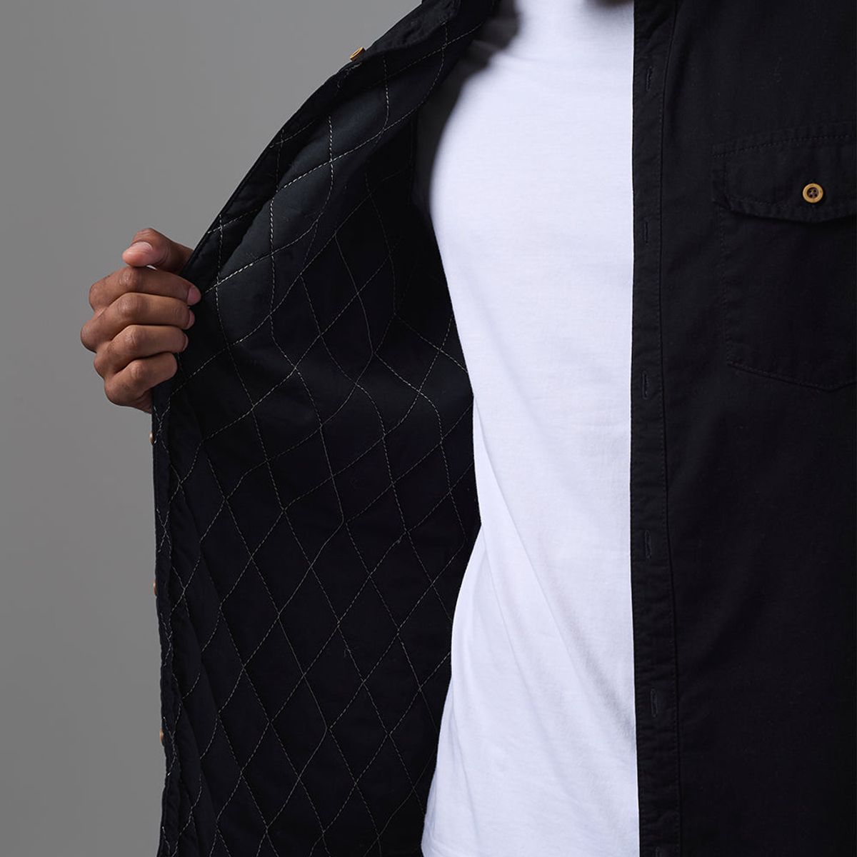 Mbo - Camisa Hombre Manga Larga Sobrecamisa Classic Fit Negro MBO