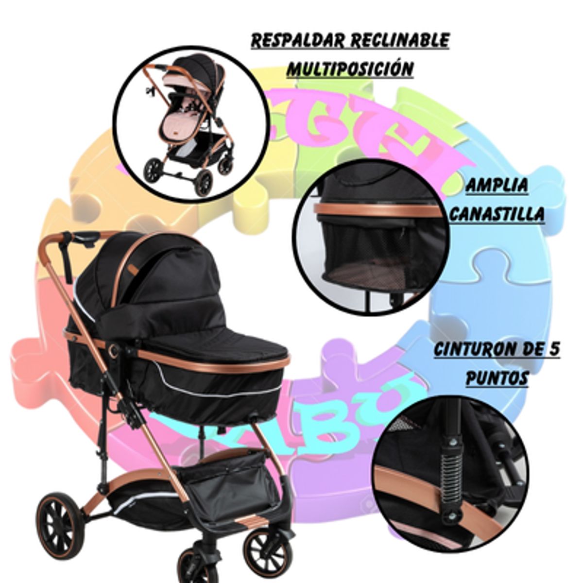 EBABY - COCHE CUNA MOISES LUJO SUNDANCE COD157 - NEGRO