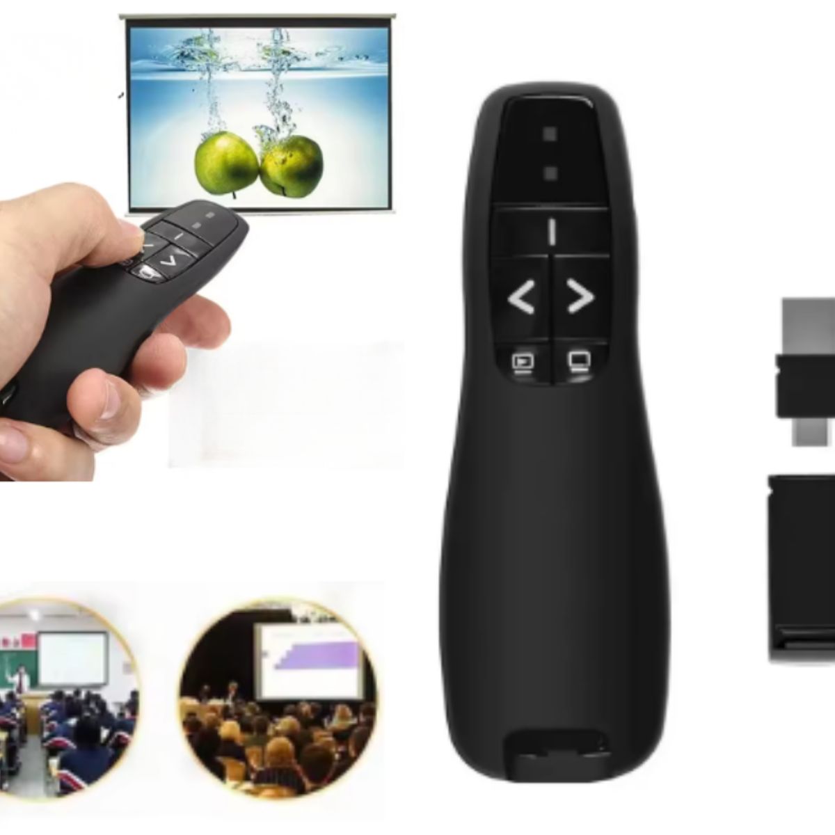 GENERICO - Puntero Presentador Láser Inalámbrico Wireless Usb y Tipo C 2.4 Ghz