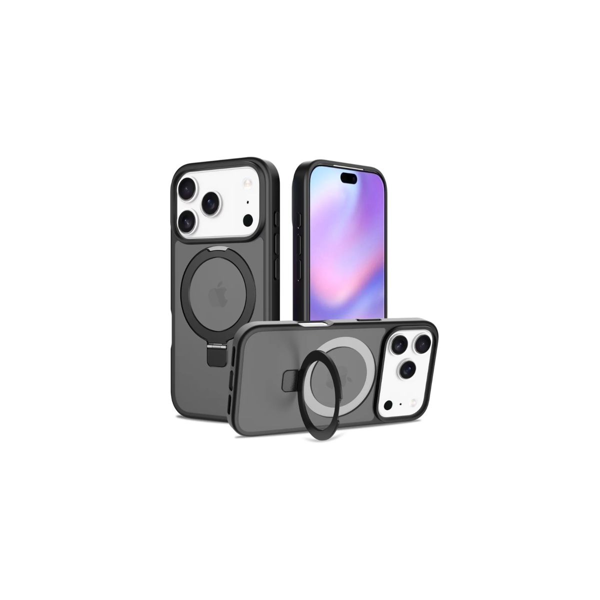 SPACE - case magsafe con parante iphone 17pro max negro