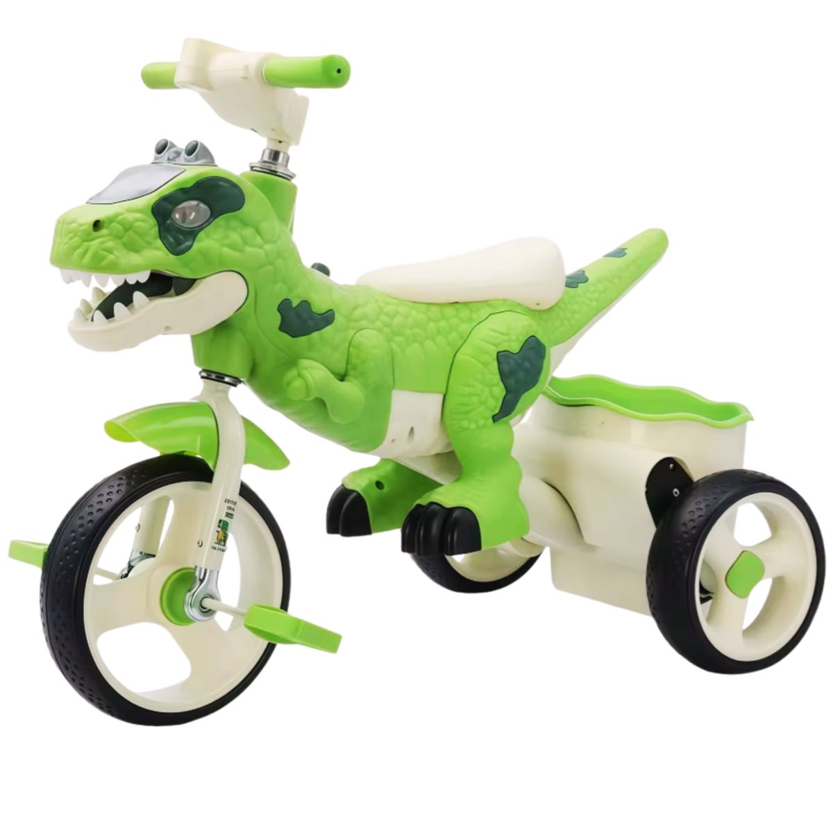 GENERICO - TRICICLO PARA NIÑOS CON BATERÍA DINOSAURIO VERDE