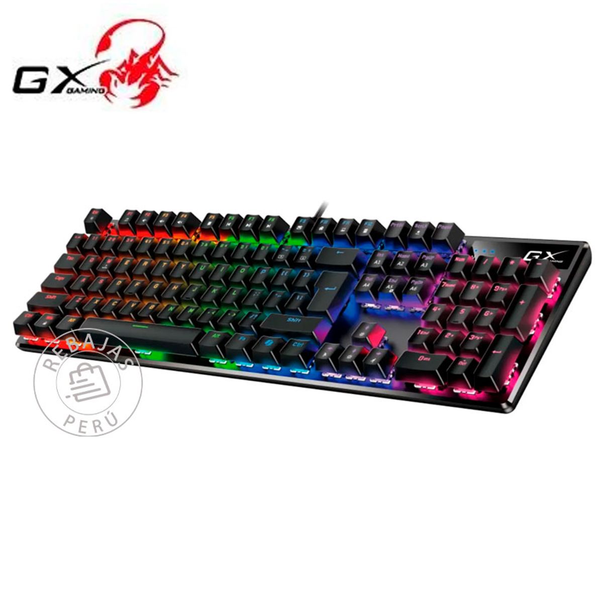 GENIUS - Teclado Gamer Genius GX Scorpion K12 Mecánico RGB Brown USB AI Negro X