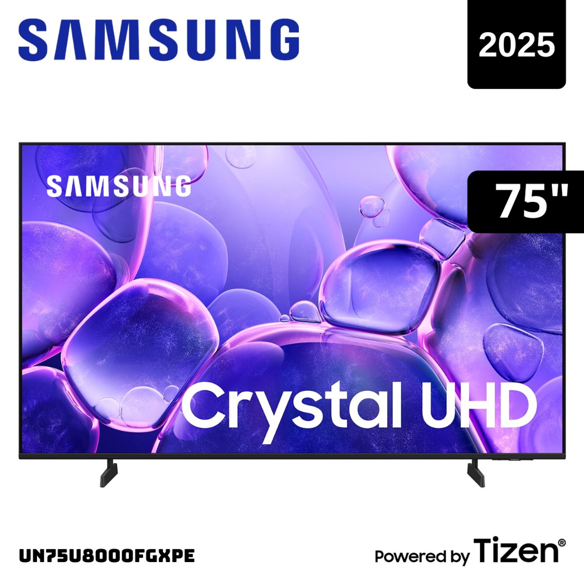SAMSUNG - TELEVISOR SAMSUNG 75 SMART TV TIZEN OS 4K CRYSTAL UHD LED 2025 - UN75U8000FGXPE