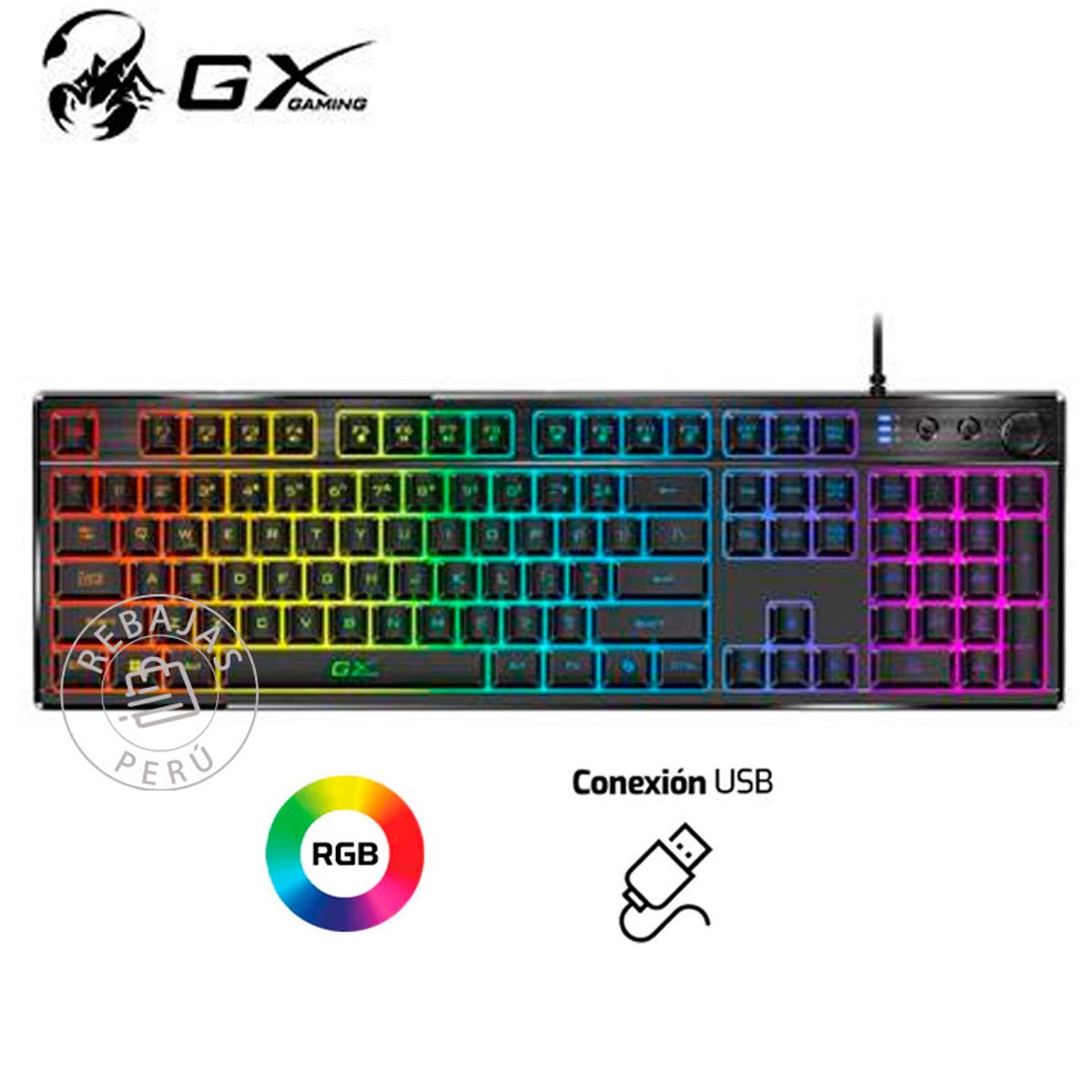 GENIUS - Teclado Gamer Genius GX Scorpion K7 RGB AI Copilot USB Negro Pro Elite