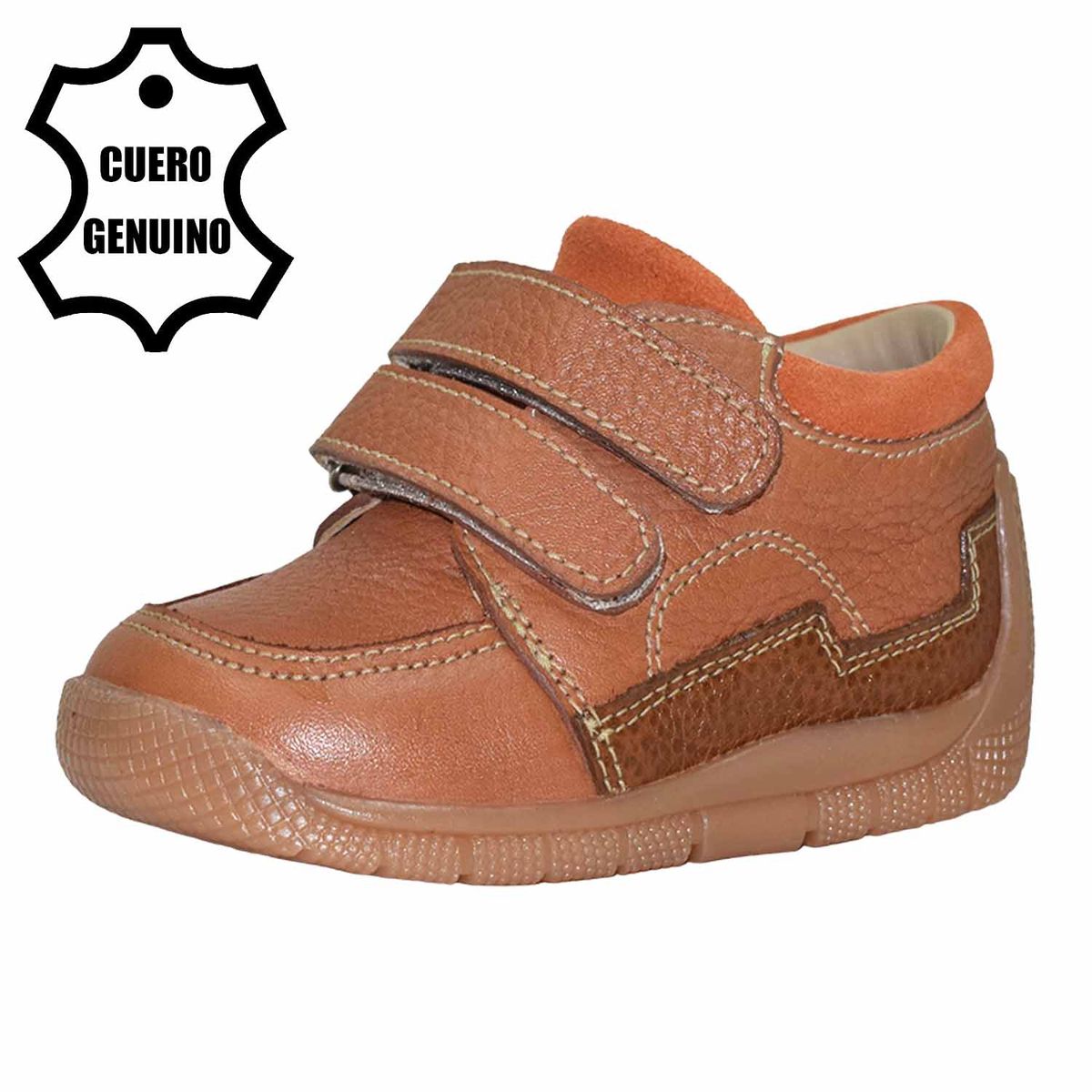 BRUNO KIDS - ZAPATO PIBE PARA NIÑO BRUNO KIDS DE CUERO NATURAL PRIMEROS PASOS