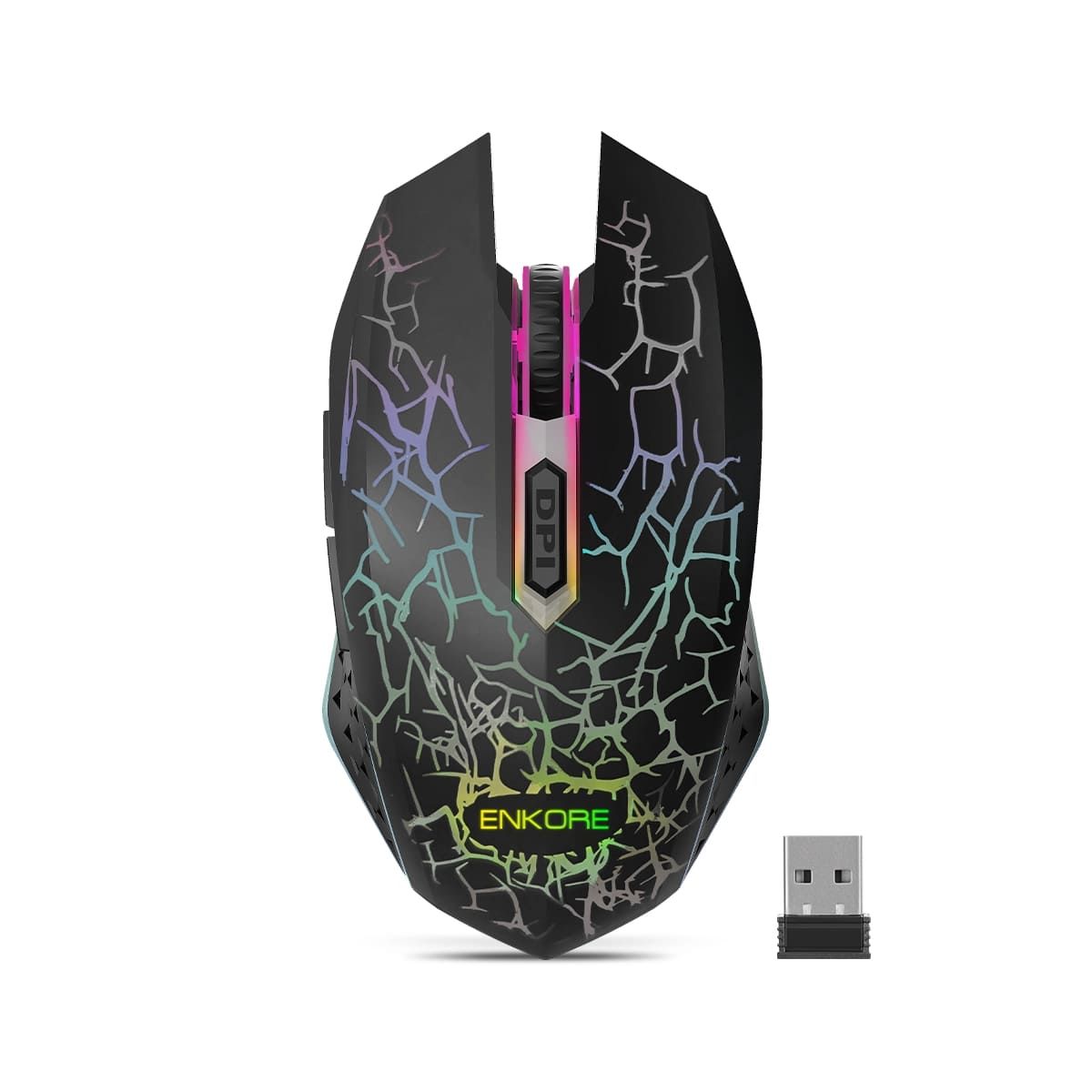 ENKORE - Mouse Gamer 3 Modos: BT Inalámbrico Recargable 6B Enkore Active 3 EKM 500