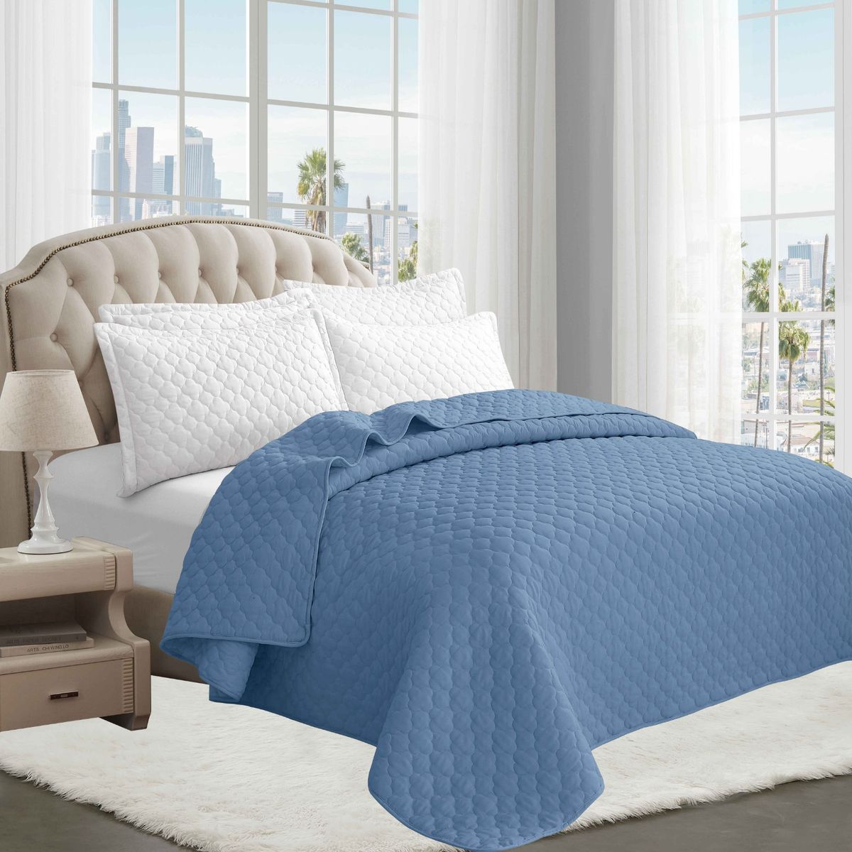 GOLDSUN - CUBRE CAMA 1 PIEZA TELA CON TELA DE VERANO 2 PLAZAS