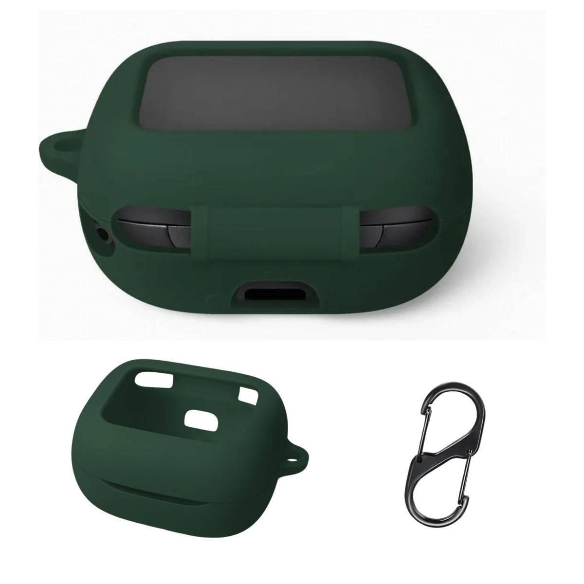 GENERICO - Funda case para audifonos JBL LIVE BEAM 3/ BUDS 3/ FLEX 3 VERDE OSCURO