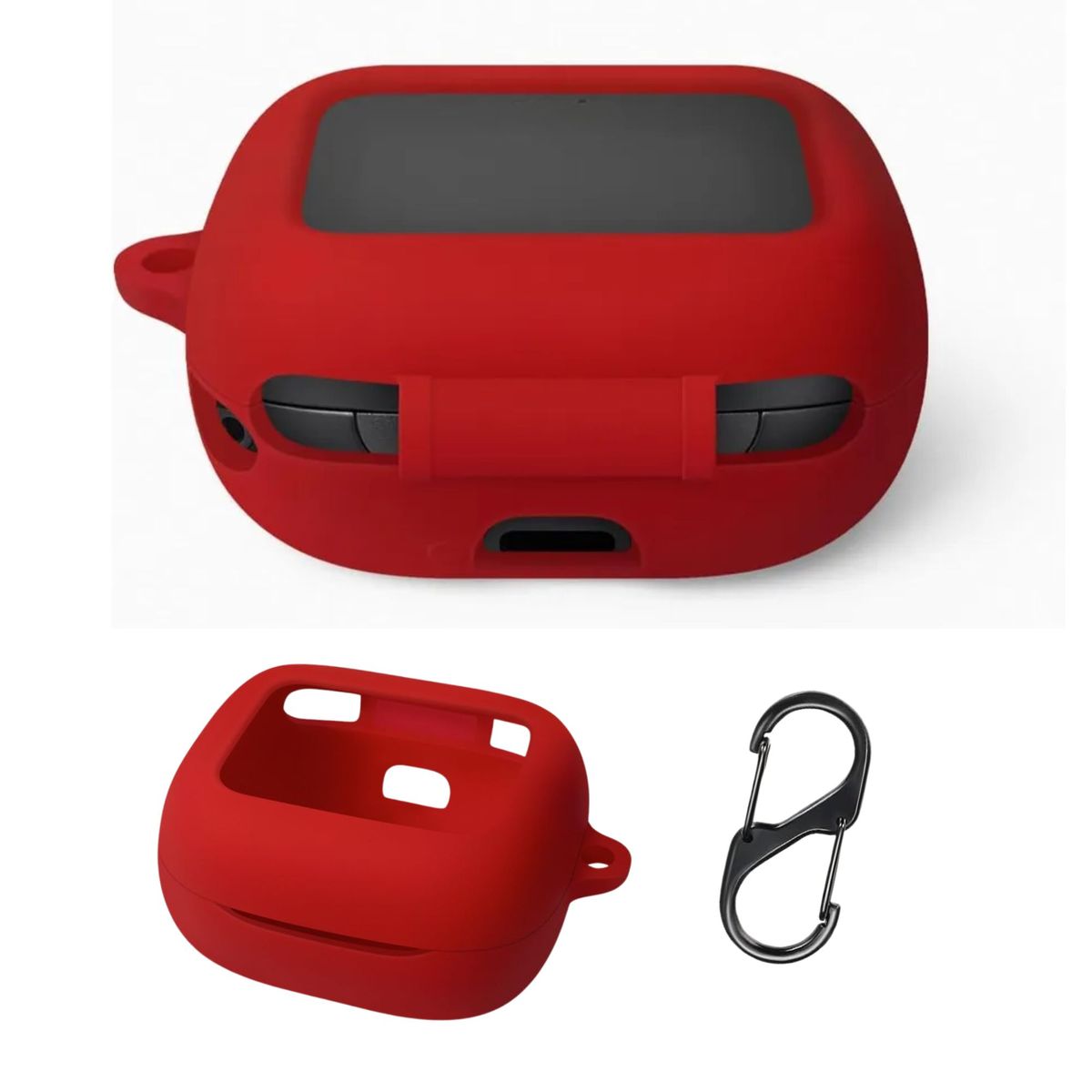GENERICO - Funda case para audifonos JBL LIVE BEAM 3/ BUDS 3/ FLEX 3 ROJO