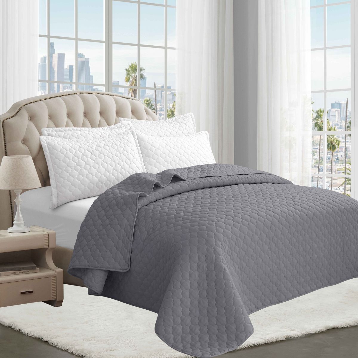 GOLDSUN - CUBRE CAMA 1 PIEZA TELA CON TELA DE VERANO 2 PLAZAS