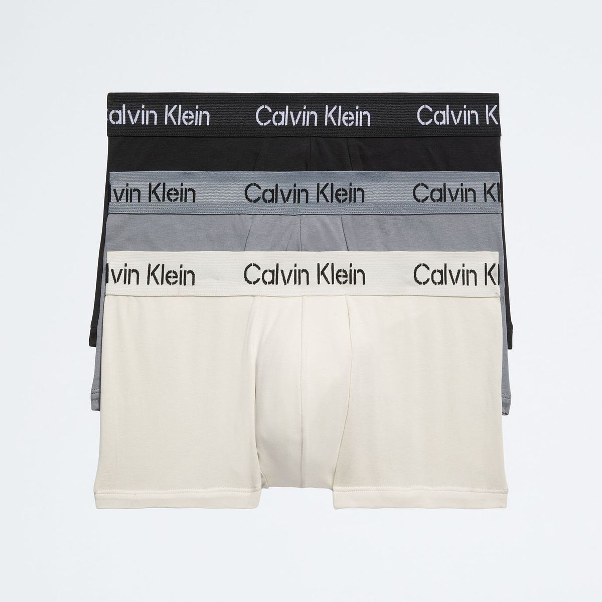 CALVIN KLEIN - 3 PACK STENCIL LOGO  COTTON STRETCH - LOW RISE TRUNK