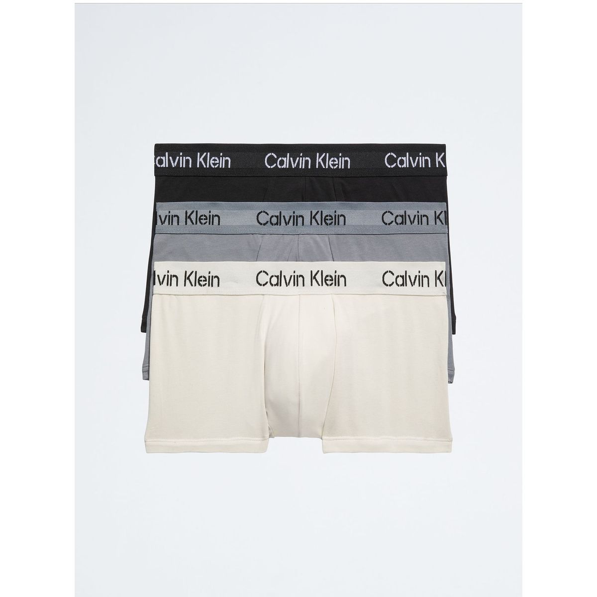 CALVIN KLEIN - 3 PACK STENCIL LOGO  COTTON STRETCH - LOW RISE TRUNK