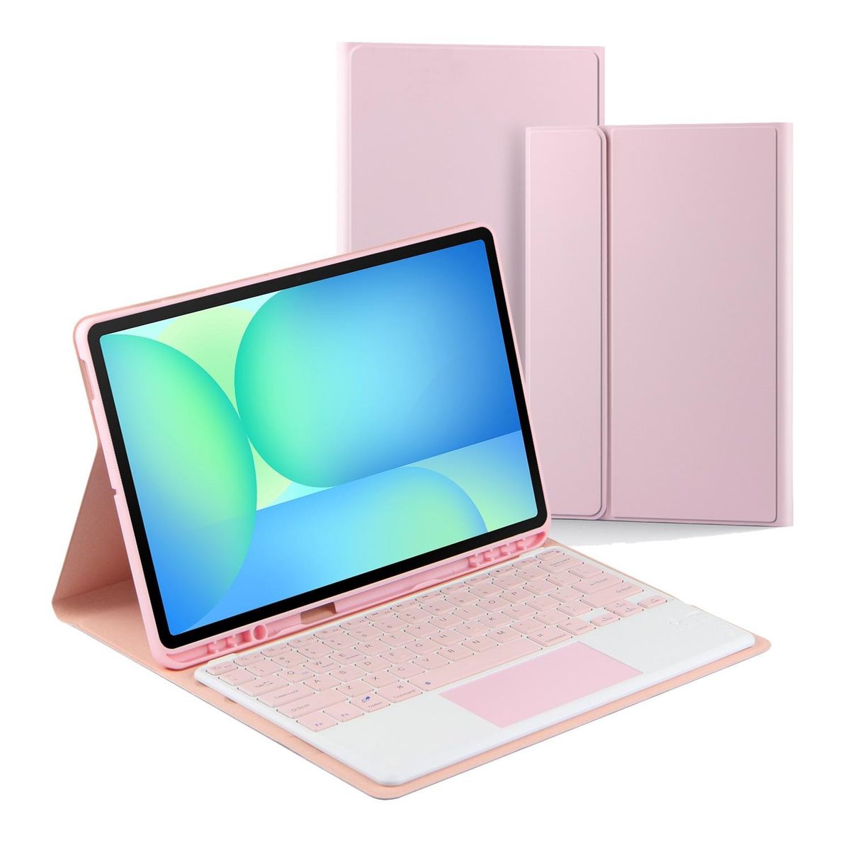 GENERICO - Funda Con Teclado Bluetooth Touchpad para Samsung S10 LITE /S10 / S10 FE 10.9 "- ROSADO