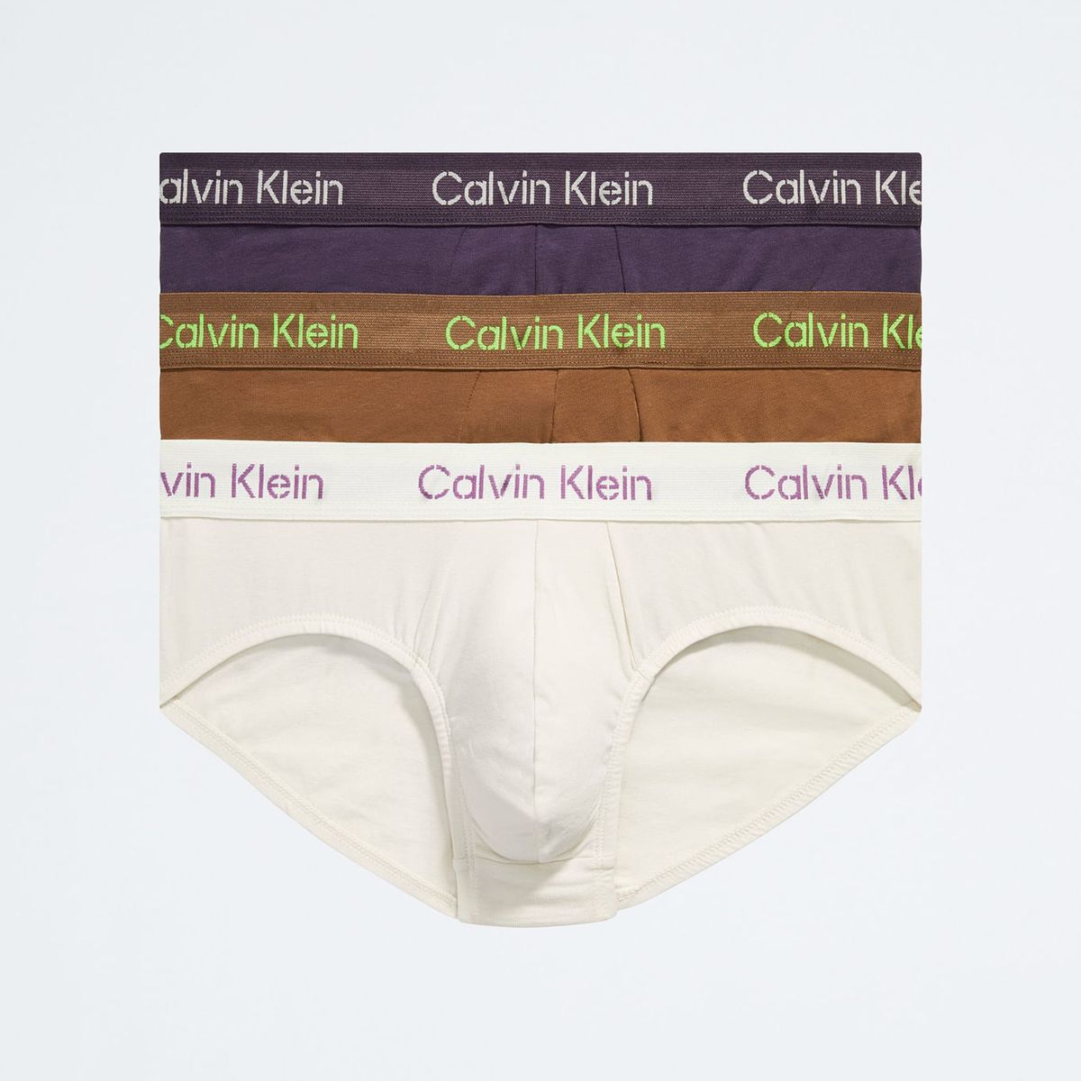 CALVIN KLEIN - 3 PACK STENCIL LOGO  COTTON STRETCH - HIP BRIEF