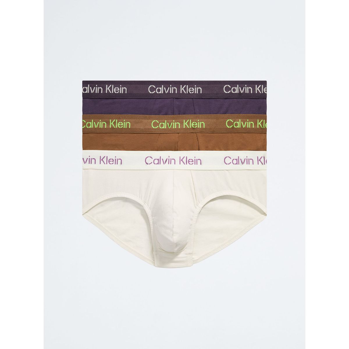 CALVIN KLEIN - 3 PACK STENCIL LOGO  COTTON STRETCH - HIP BRIEF