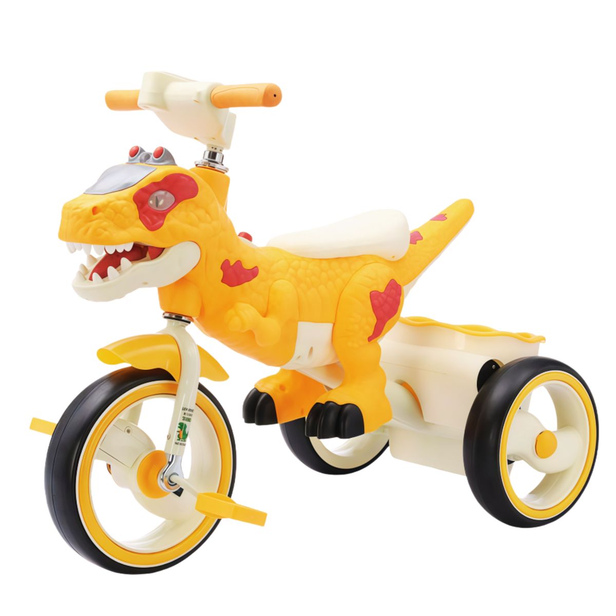 GENERICO - TRICICLO PARA NIÑOS CON BATERÍA DINOSAURIO NARANJA