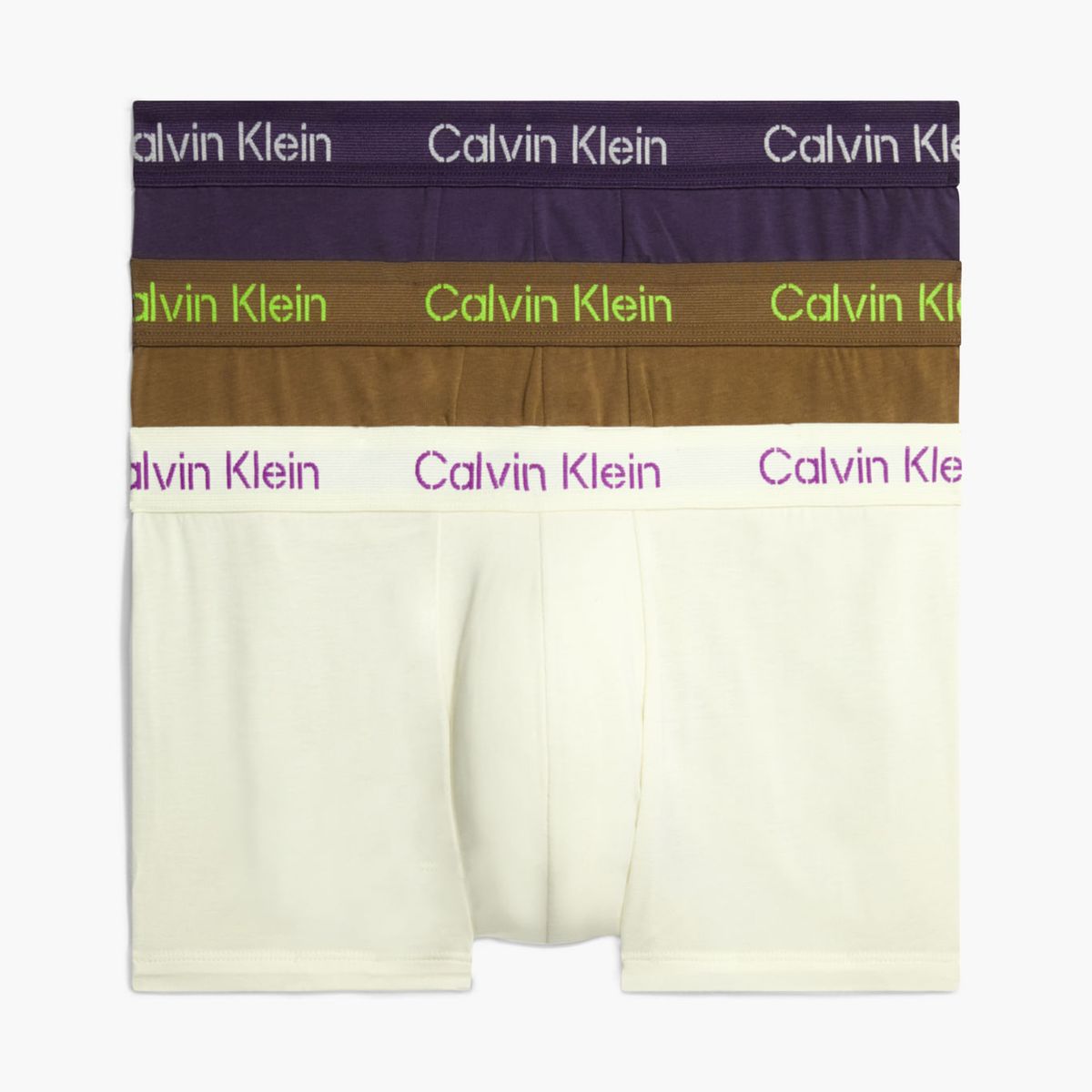 CALVIN KLEIN - 3 PACK STENCIL LOGO  COTTON STRETCH - LOW RISE TRUNK