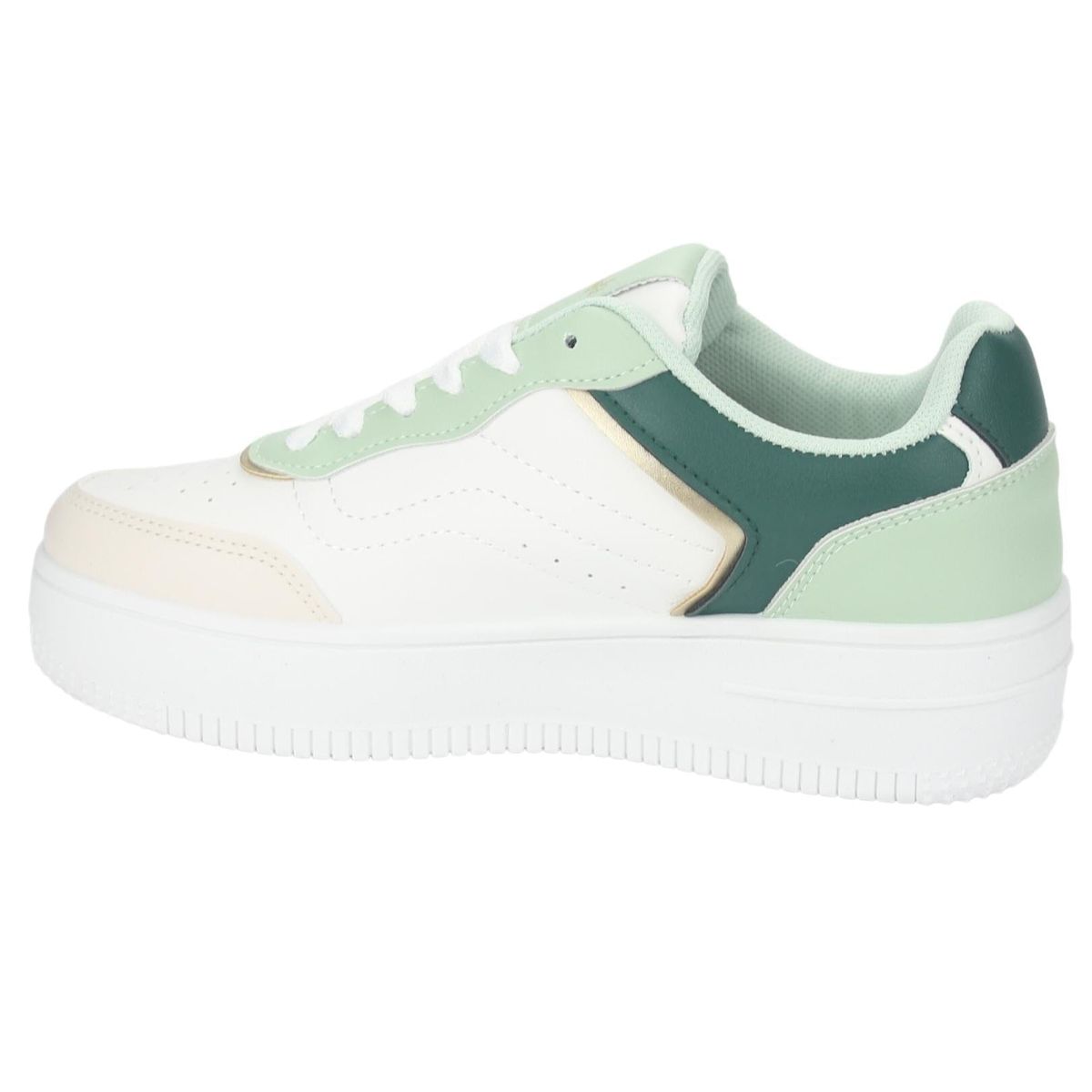 CHALADA - Zapatillas Mujer Blanco Verde Plataforma Chalada Joggo-1