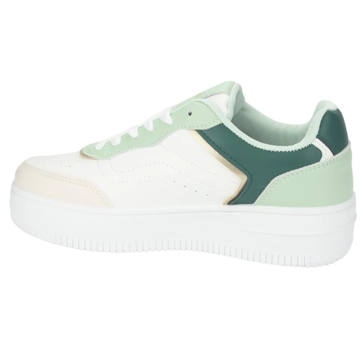 CHALADA - Zapatillas Mujer Blanco Verde Plataforma Chalada Joggo-1