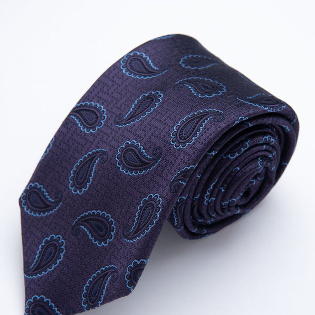 ANDREW'S TIES - CORBATA MORADO CON DISEÑO PAISLEY