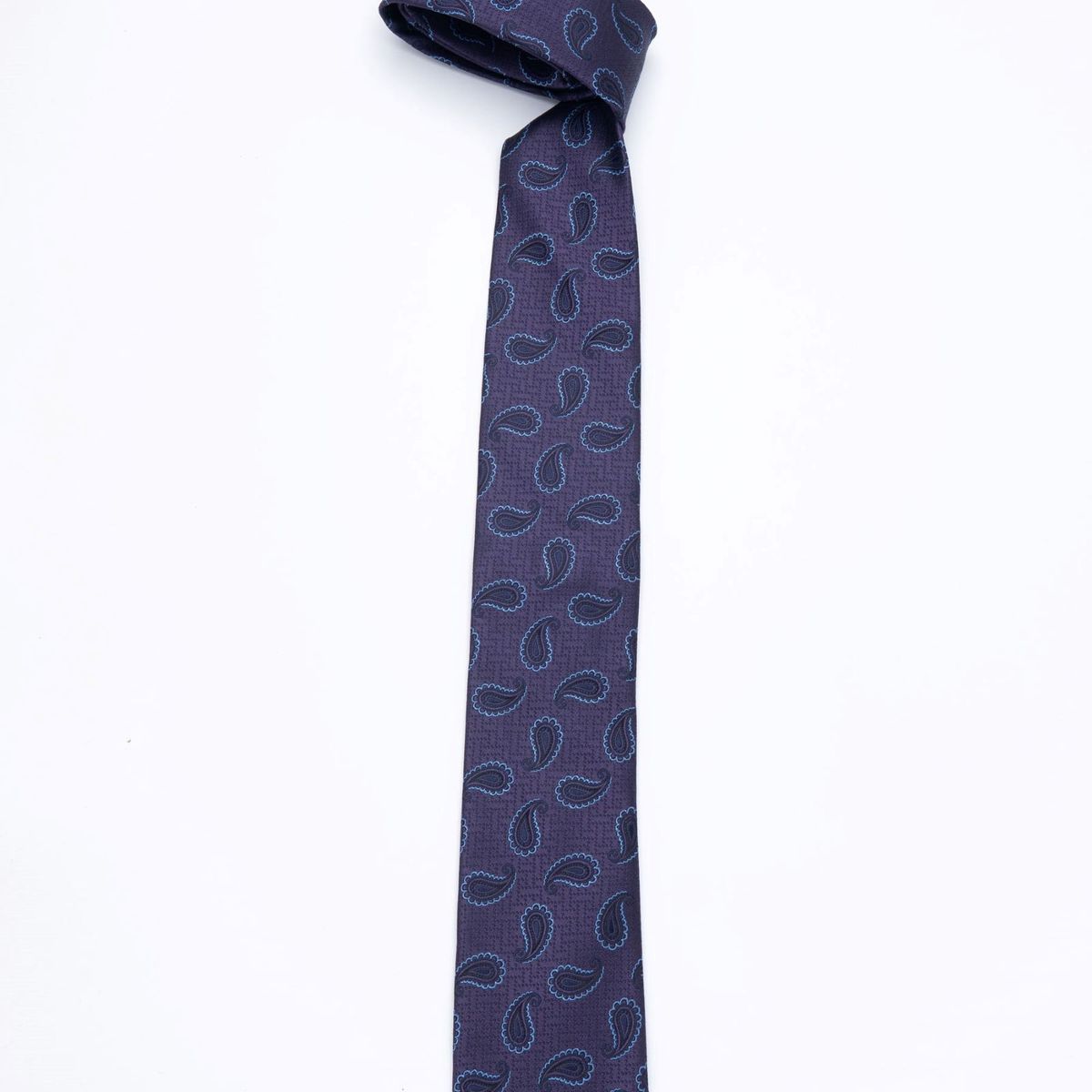 ANDREW'S TIES - CORBATA MORADO CON DISEÑO PAISLEY