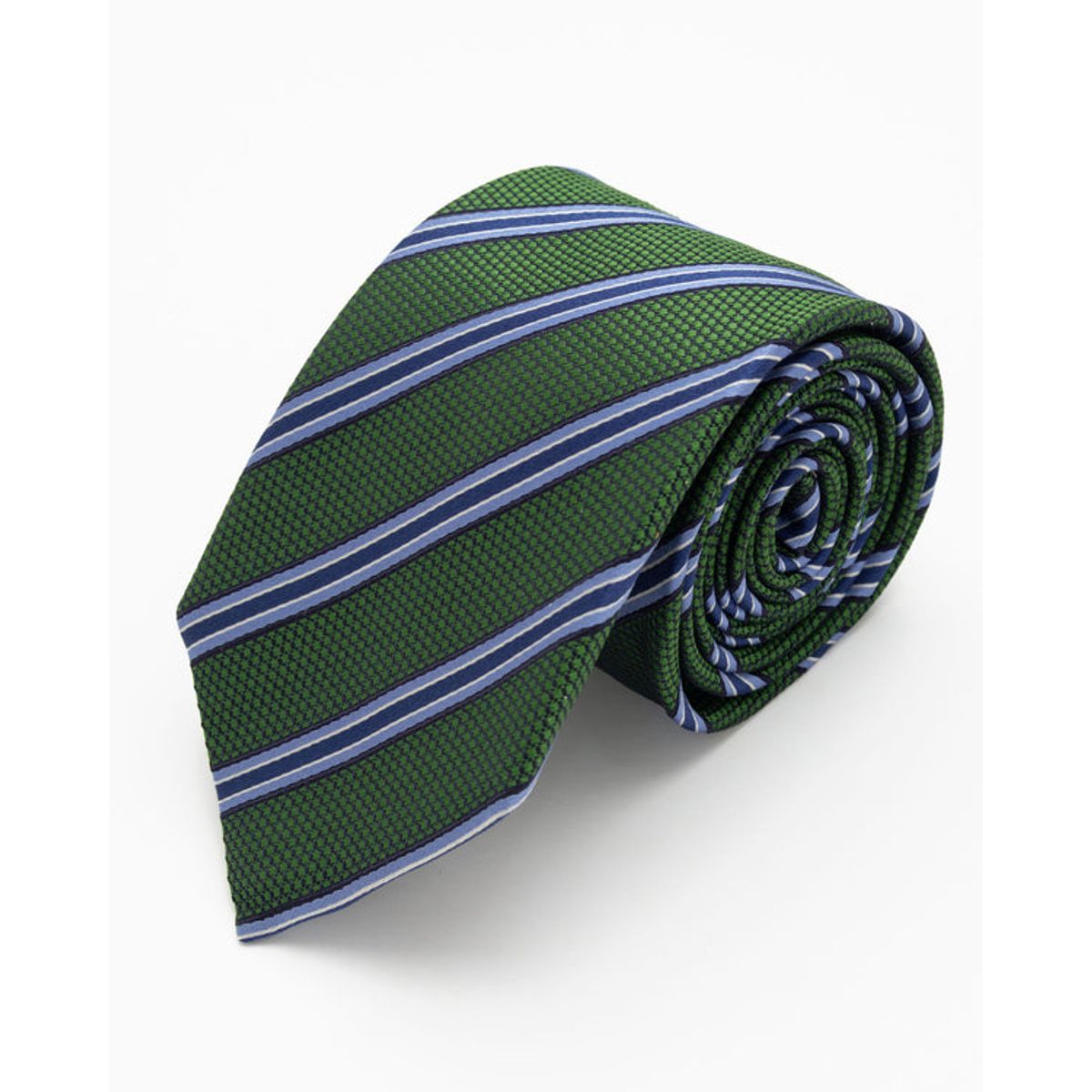 ANDREW'S TIES - CORBATA VERDE CON RAYAS AZUL Y CELESTES