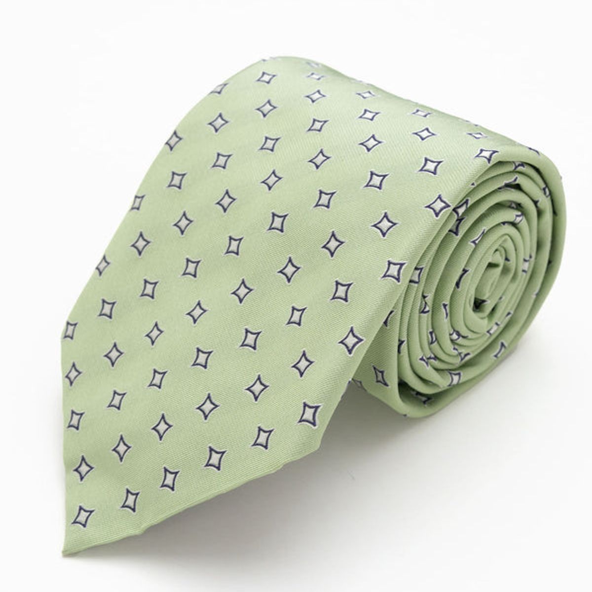 Andrew'S Ties - CORBATA VERDE PASTEL CON DISEÑO DE ESTRELLAS PLATEADAS