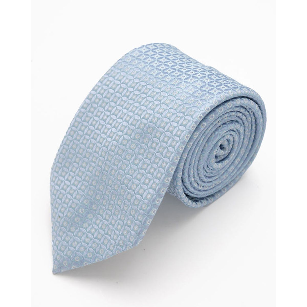ANDREW'S TIES - CORBATA CELESTE CON DISEÑO DE CIRCULOS BLANCO