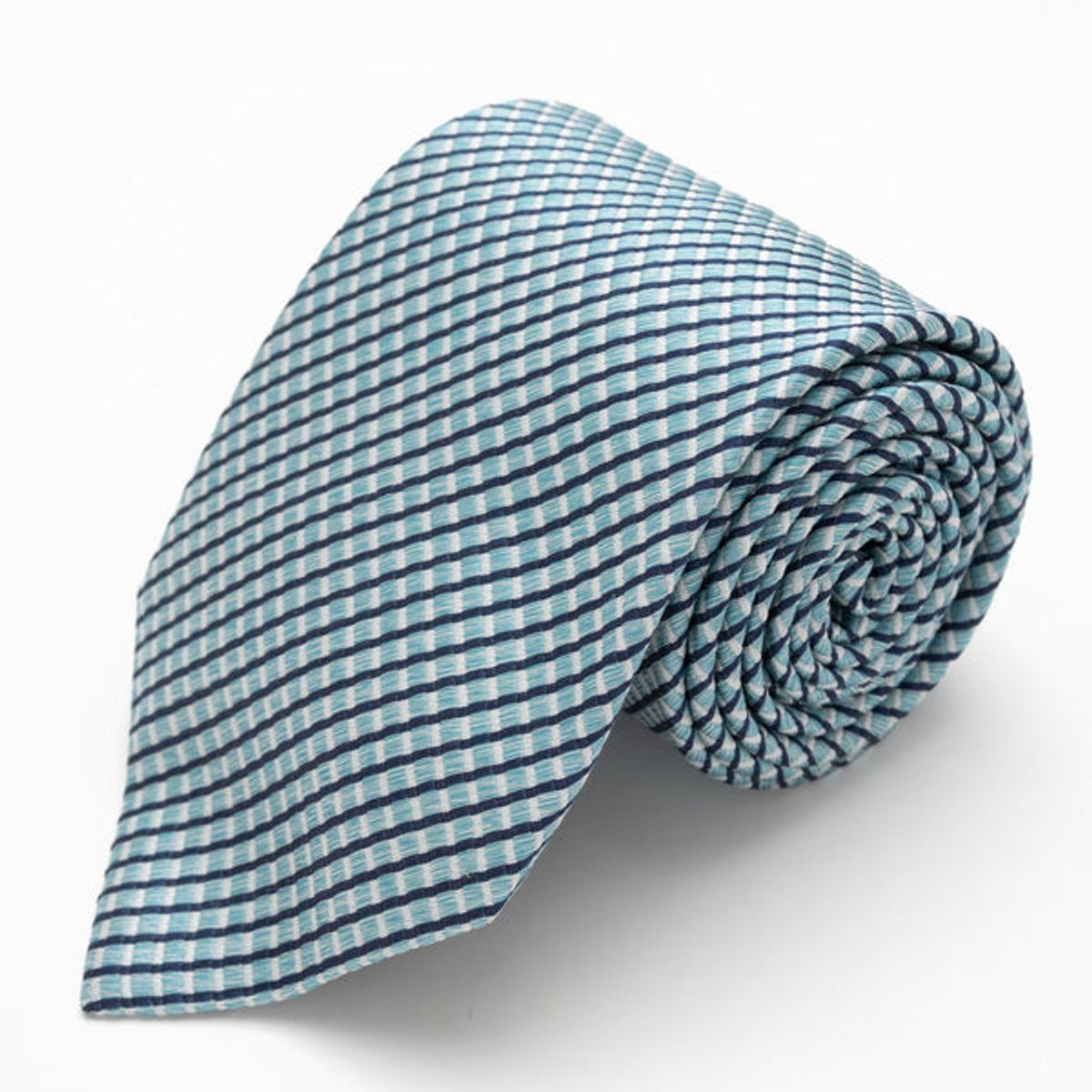 ANDREW'S TIES - CORBATA CELESTE CON LINEAS AZULES Y GRISES