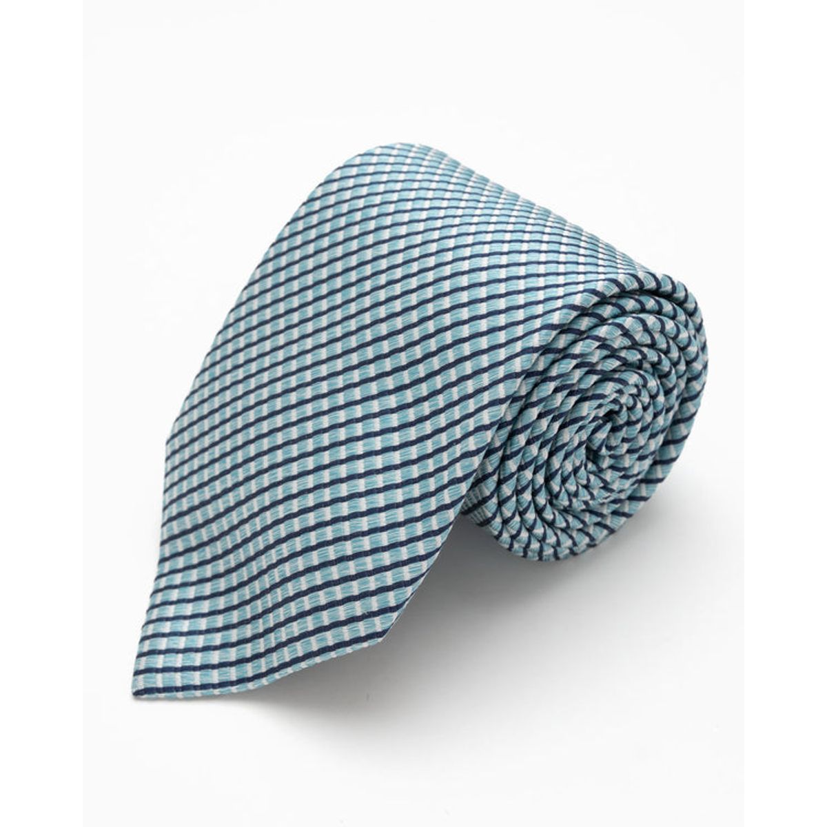 ANDREW'S TIES - CORBATA CELESTE CON LINEAS AZULES Y GRISES