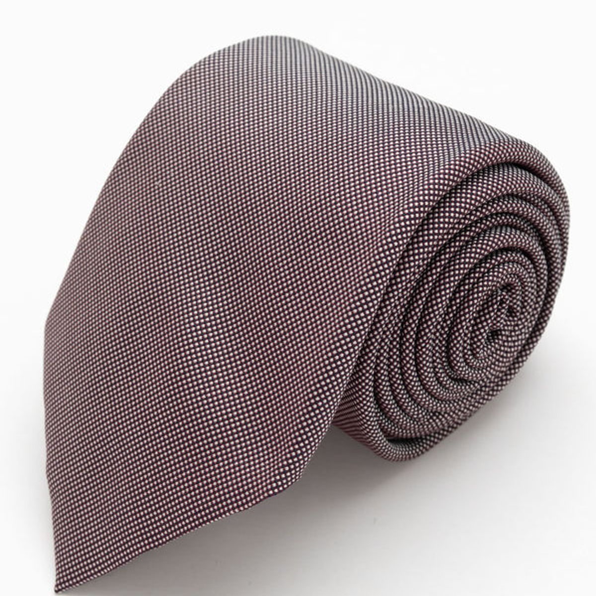 ANDREW'S TIES - CORBATA VINO CON MICROPUNTOS GRISES