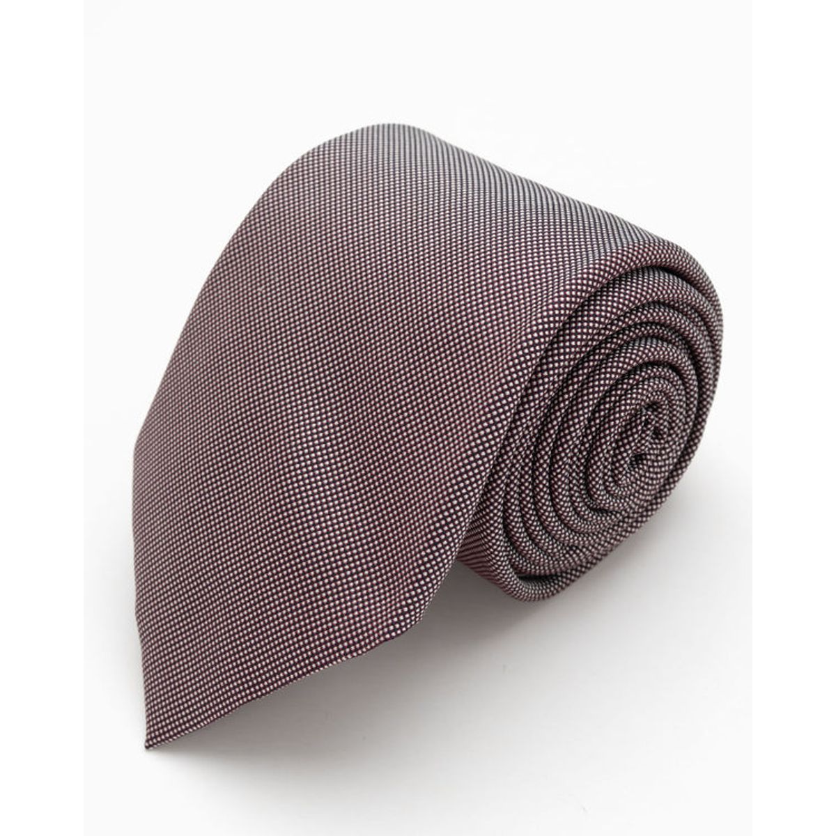 ANDREW'S TIES - CORBATA VINO CON MICROPUNTOS GRISES